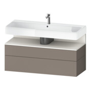 Duravit Meuble sous-lavabo Qatego 119x47x59 cm, blanc mat/bois mat, 1 porte, 1 tiroir-1