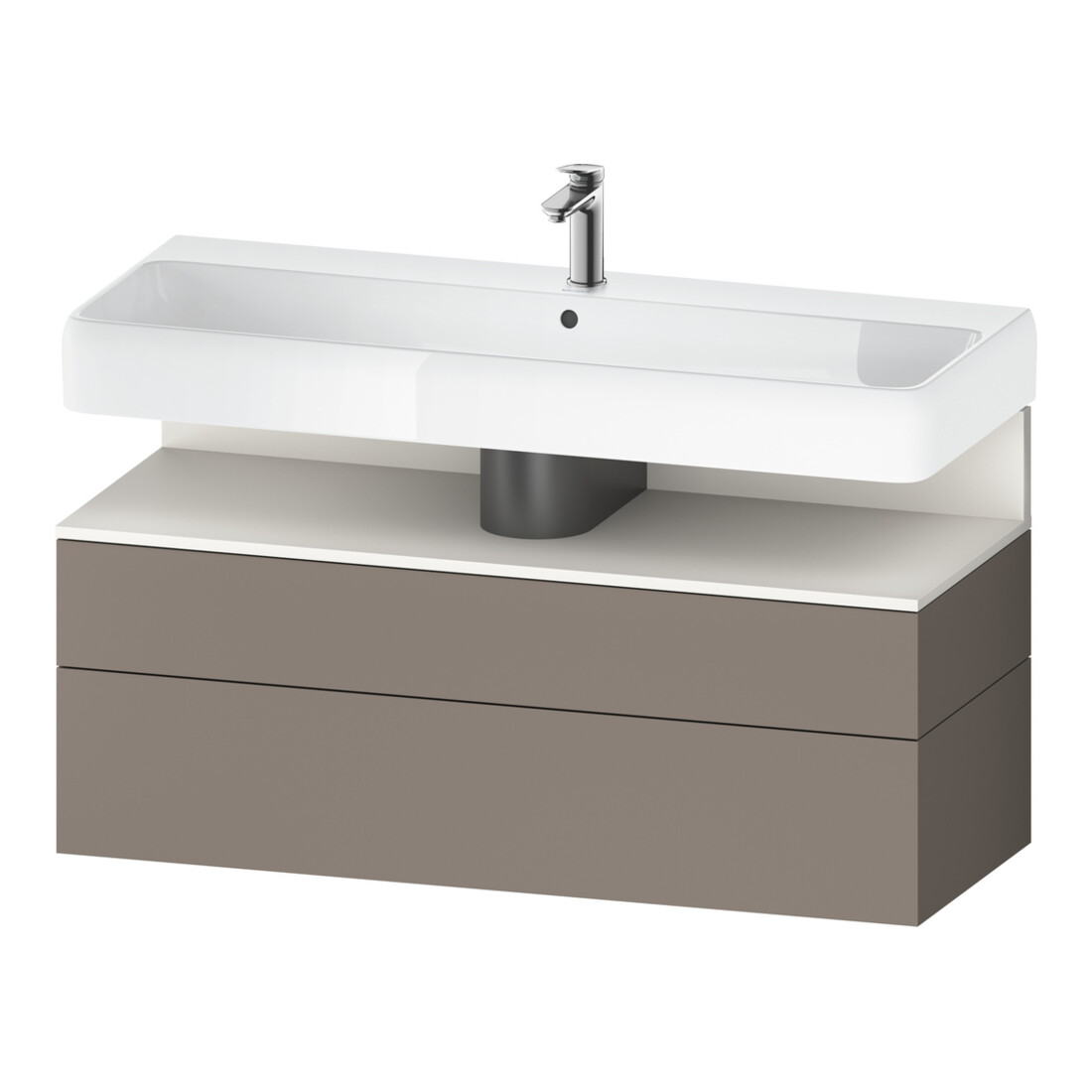 Duravit Meuble sous-lavabo Qatego 119x47x59 cm, blanc mat/bois mat, 1 porte, 1 tiroir