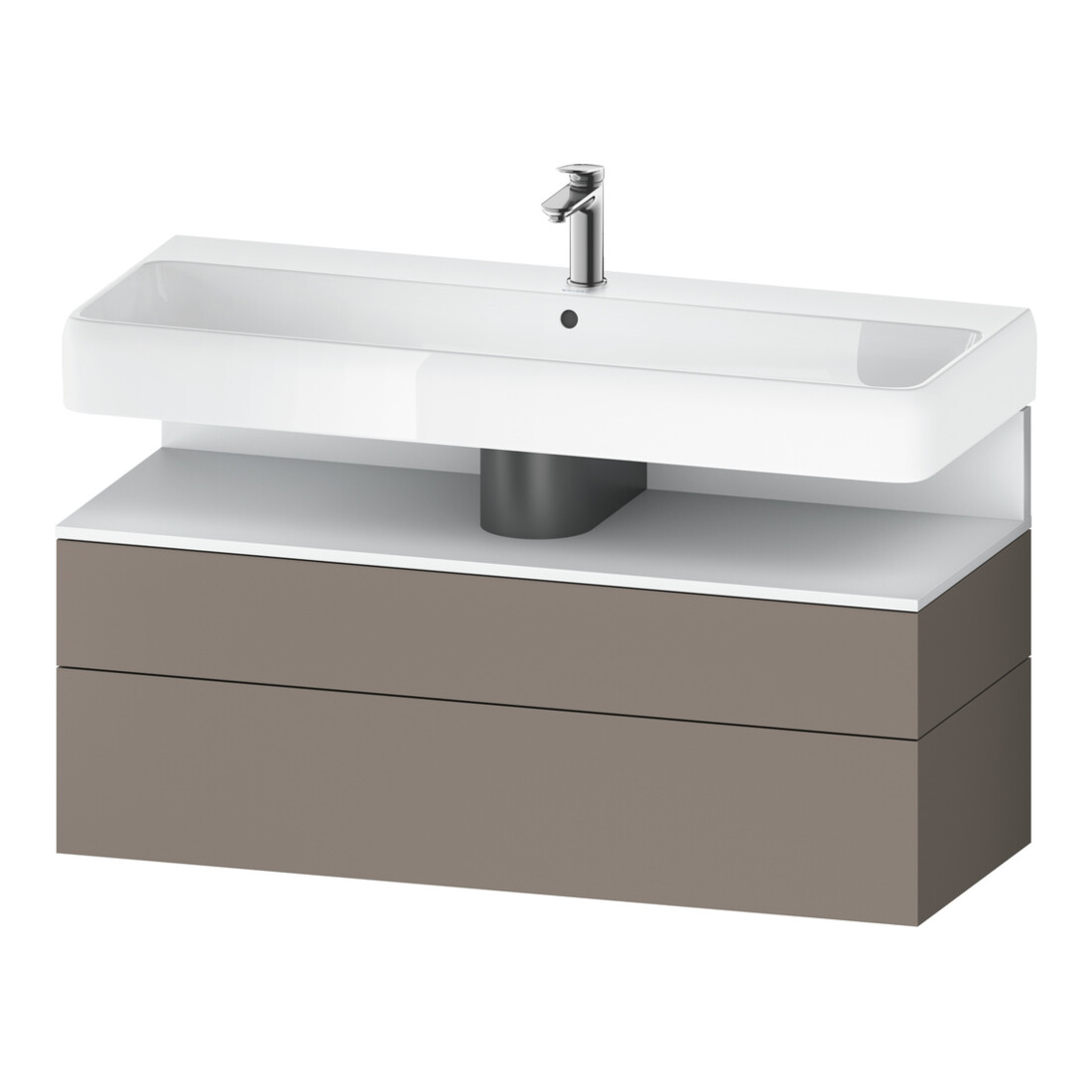 Duravit Meuble sous-lavabo Qatego 119x47x59 cm, blanc mat/bois mat, 1 porte, avec poignée B