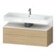 Duravit Meuble sous lavabo Qatego 119x47x59 cm, blanc mat/éclairage, 1 porte, 1 tiroir-1