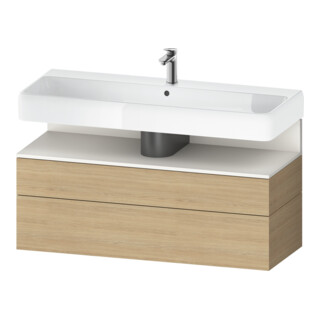 Duravit Meuble sous-lavabo Qatego 119x47x59 cm, blanc mat/éclairage LED, 1 porte, avec niche