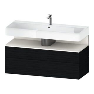 Duravit Meuble sous-lavabo Qatego 119x47x59 cm, blanc mat/éclat, 1 porte, avec niches