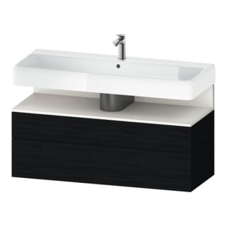 Duravit Meuble sous lavabo Qatego 119x47x59 cm, blanc mat/effet soie, 1 porte, 1 tiroir