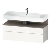 Duravit Meuble sous lavabo Qatego 119x47x59 cm, blanc mat/gris, 1 porte, 1 tiroir-1