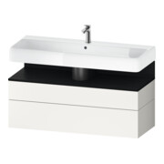 Duravit Meuble sous lavabo Qatego 119x47x59 cm, blanc mat/gris, 1 porte, 1 tiroir