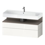 Duravit Meuble sous-lavabo Qatego 119x47x59 cm, blanc mat/gris, 1 porte, avec poignée-1