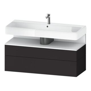 Duravit Meuble sous-lavabo Qatego 119x47x59 cm, blanc mat/gris mat, 1 porte, 1 tiroir
