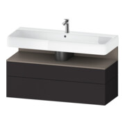 Duravit Meuble sous-lavabo Qatego 119x47x59 cm, blanc mat/gris mat, 1 porte, 1 tiroir-1