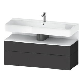 Duravit Meuble sous-lavabo Qatego 119x47x59 cm, blanc mat/Gris mat, 1 porte, avec poignée