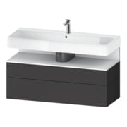 Duravit Meuble sous-lavabo Qatego 119x47x59 cm, blanc mat/Gris mat, 1 porte, avec poignée-1