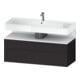 Duravit Meuble sous-lavabo Qatego 119x47x59 cm, blanc mat/gris mat, 1 porte, avec poignée-1
