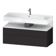Duravit Meuble sous-lavabo Qatego 119x47x59 cm, blanc mat/gris mat, 1 porte, avec poignée