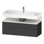 Duravit Meuble sous-lavabo Qatego 119x47x59 cm, blanc mat/gris mat, 1 porte, avec poignée