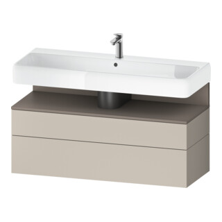 Duravit Meuble sous lavabo Qatego 119x47x59 cm, blanc mat/ta mat, 1 porte, 1 tiroir