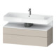 Duravit Meuble sous-lavabo Qatego 119x47x59 cm, blanc mat/ta mat, 1 porte, avec poignée B