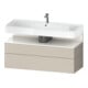 Duravit Meuble sous-lavabo Qatego 119x47x59 cm, blanc taupe, 1 porte, avec poignée-1