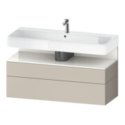 Duravit Meuble sous-lavabo Qatego 119x47x59 cm, blanc taupe mat, 1 porte, 1 tiroir