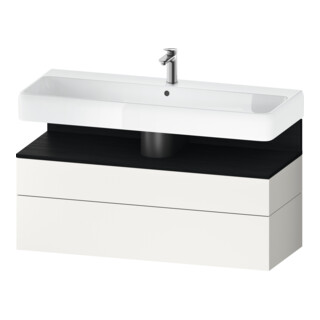 Duravit Meuble sous lavabo Qatego 119x47x59 cm, chêne clair/blanc mat, 1 porte, avec poignée