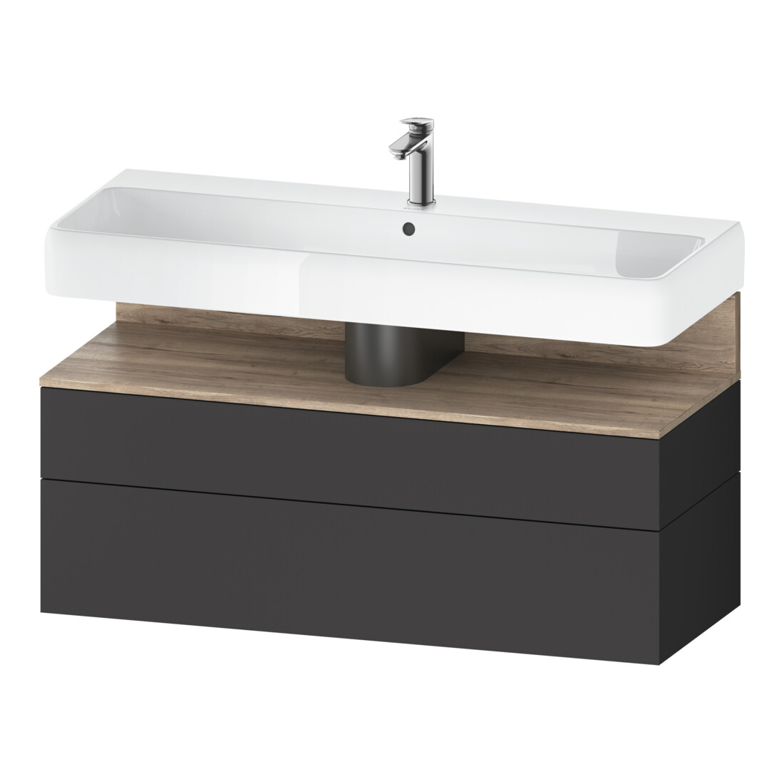 Duravit Meuble sous lavabo Qatego 119x47x59 cm, E Ma/Gra m, 1 porte, 1 tiroir