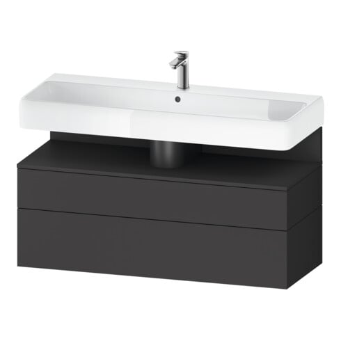 Duravit Meuble sous lavabo Qatego 119x47x59 cm, gris, 1 porte, avec niche
