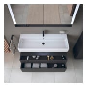 Duravit Meuble sous lavabo Qatego 119x47x59 cm, gris, 1 porte, avec niche-2