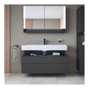 Duravit Meuble sous lavabo Qatego 119x47x59 cm, gris, 1 porte, avec niche-4
