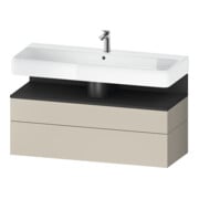 Duravit Meuble sous lavabo Qatego 119x47x59 cm, gris avec tablette, 1 porte, avec poignée-1