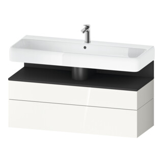 Duravit Meuble sous-lavabo Qatego 119x47x59 cm, gris clair/blanc, 1 porte, avec poignée