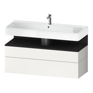 Duravit Meuble sous lavabo Qatego 119x47x59 cm, gris m/blanc m, 1 porte, 1 tiroir
