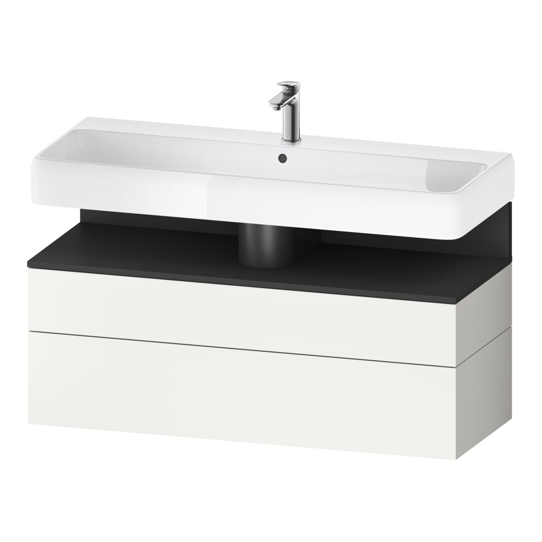 Duravit Meuble sous-lavabo Qatego 119x47x59 cm, gris/marbre, 1 porte, avec poignée