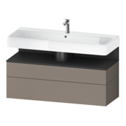 Duravit Meuble sous-lavabo Qatego 119x47x59 cm, gris/marron, 1 porte, avec poignée-1