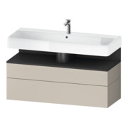 Duravit Meuble sous lavabo Qatego 119x47x59 cm, gris mat, 1 porte, avec poignée-1