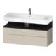 Duravit Meuble sous lavabo Qatego 119x47x59 cm, gris mat, 1 porte, avec poignée-1