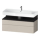 Duravit Meuble sous lavabo Qatego 119x47x59 cm, gris mat, 1 porte, avec poignée B-1