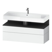 Duravit Meuble sous lavabo Qatego 119x47x59 cm, gris mat/blanc mat, 1 porte, avec poignée-1
