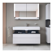Duravit Meuble sous lavabo Qatego 119x47x59 cm, gris mat/blanc mat, 1 porte, avec poignée-5