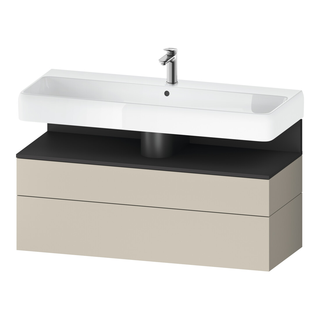 Duravit Meuble sous-lavabo Qatego 119x47x59 cm, gris mat/ta mat, 1 porte, 1 tiroir