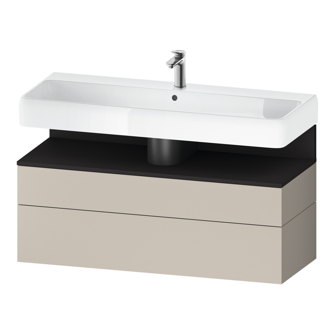 Duravit Meuble sous lavabo Qatego 119x47x59 cm, gris mat/ta mat, 1 porte, 1 tiroir