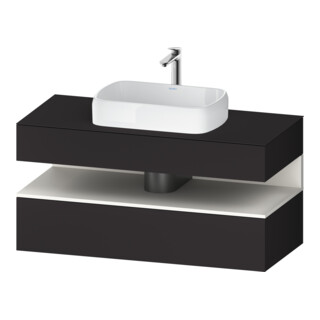 Duravit Meuble sous lavabo Qatego 120x55x60 cm, blanc avec poignée, plan, niche