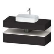 Duravit Meuble sous lavabo Qatego 120x55x60 cm, blanc avec poignée, plan, niche