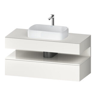 Duravit Meuble sous lavabo Qatego 120x55x60 cm, blanc brillant/blanc mat, Pl, pour niche