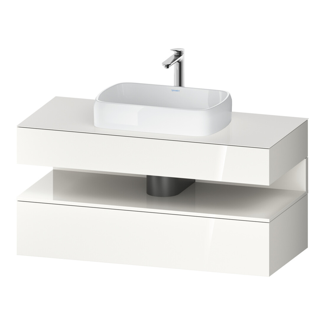 Duravit Meuble sous-lavabo Qatego 120x55x60 cm, blanc brillant, consoles, niche