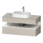Duravit Meuble sous lavabo Qatego 120x55x60 cm, blanc g/taupe mat, 1 tiroir-1