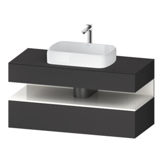 Duravit Meuble sous lavabo Qatego 120x55x60 cm, blanc/gris, 1 tiroir