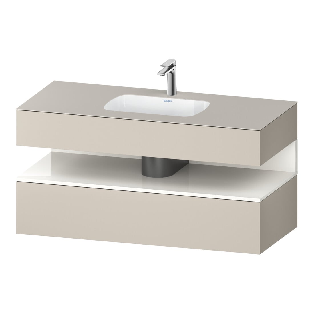 Duravit Meuble sous lavabo Qatego 120x55x60 cm, blanc/gris taupe, console