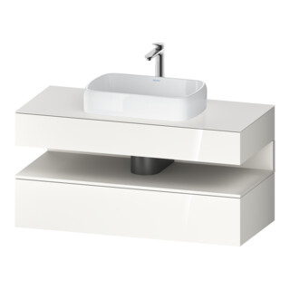 Duravit Meuble sous-lavabo Qatego 120x55x60 cm, blanc mat/blanc brillant, 1 tiroir