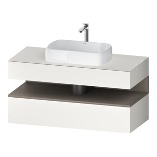 Duravit Meuble sous-lavabo Qatego 120x55x60 cm, blanc mat/bois mat, niche