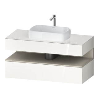 Duravit Meuble sous-lavabo Qatego 120x55x60 cm, blanc mat/gris, 1 tiroir
