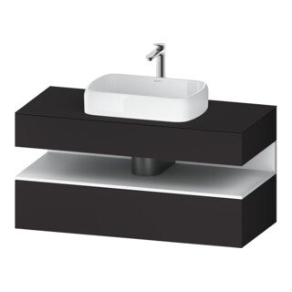 Duravit Meuble sous lavabo Qatego 120x55x60 cm, blanc mat/gris mat, 1 tiroir
