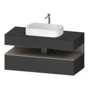 Duravit Meuble sous lavabo Qatego 120x55x60 cm, blanc mat/gris mat, 1 tiroir